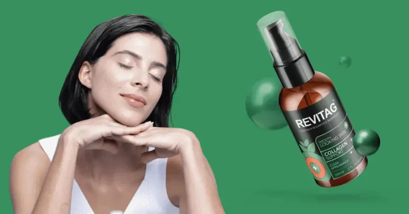 Woman looking unhappily at a skin tag in the mirror.